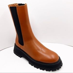 🆕{Zara} Lug Sole Leather Boots